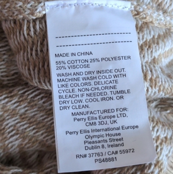 Perry Ellis Tan and White 1/4 Zip Pullover Jacket size 2XL Tall - Picture 6 of 7